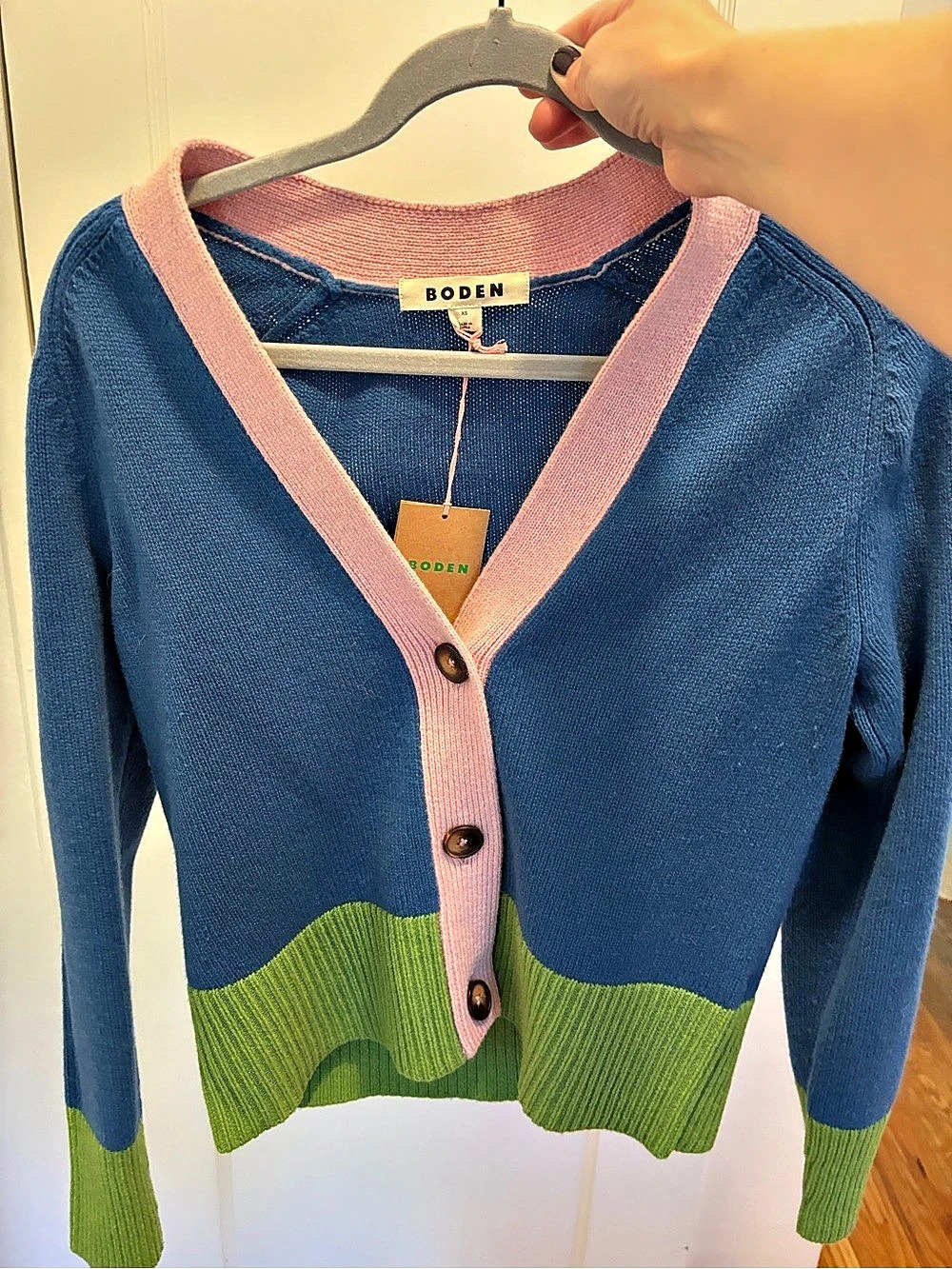 Boden Lucy Cardigan Blue, Pink & Green XS